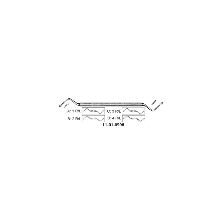 Lucas Bone Curette, double-ended
