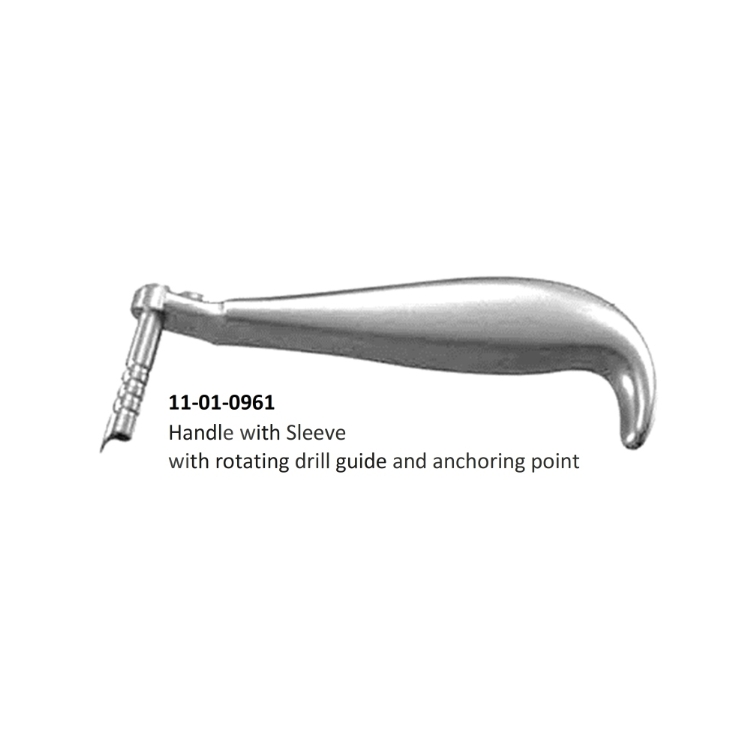 Handle with Sleeve with rotating drill guide and anchoring point